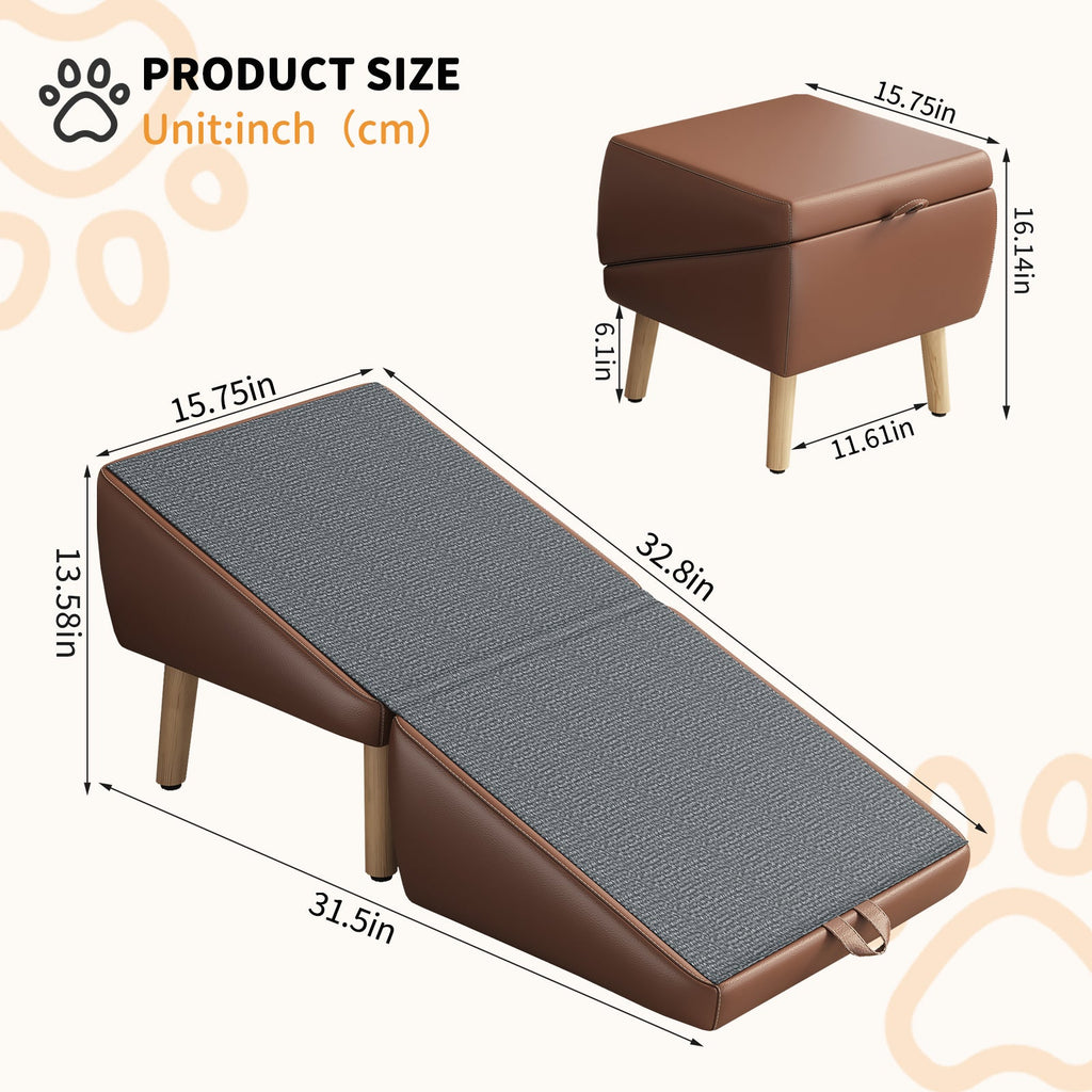 Foldable Wood Pet Stairs & Ramp — Large