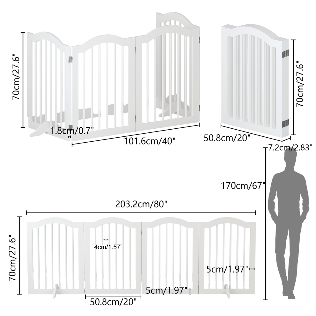 Freestanding Pet Gate — Foldable Wood