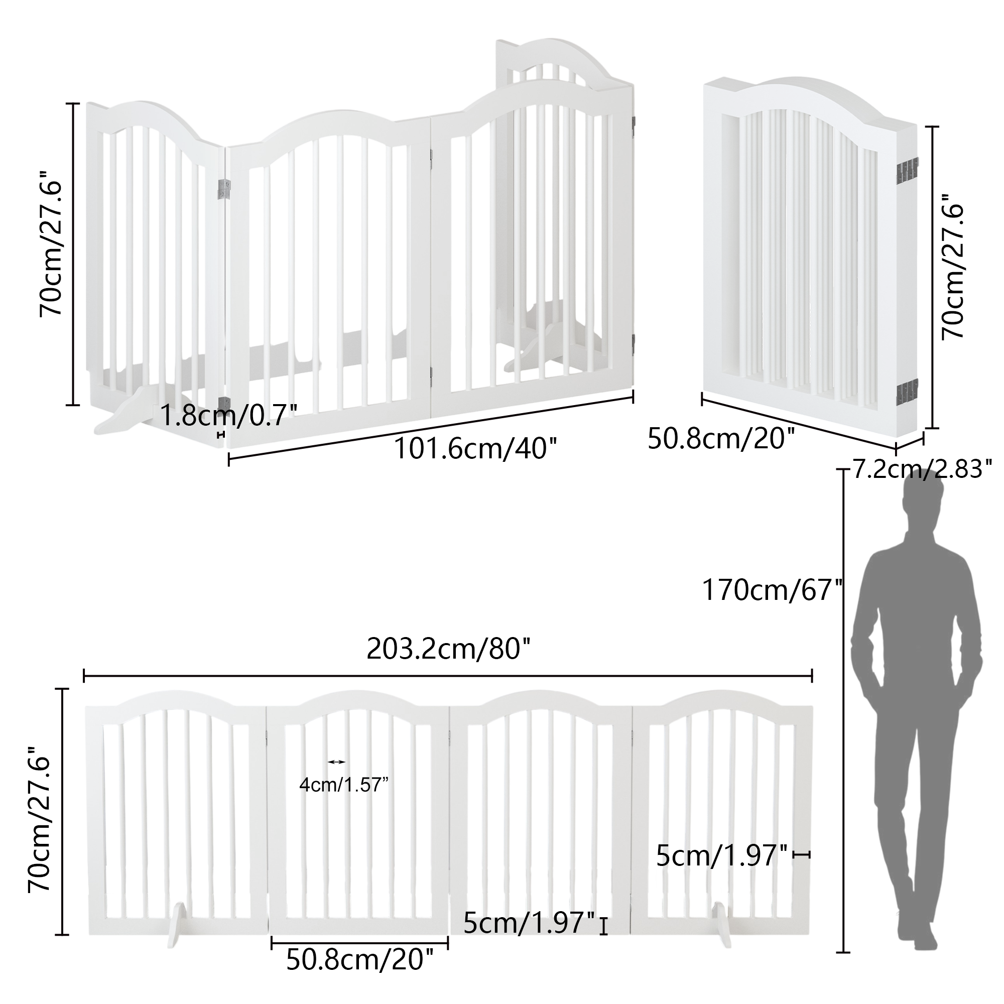 Freestanding Pet Gate — Foldable Wood