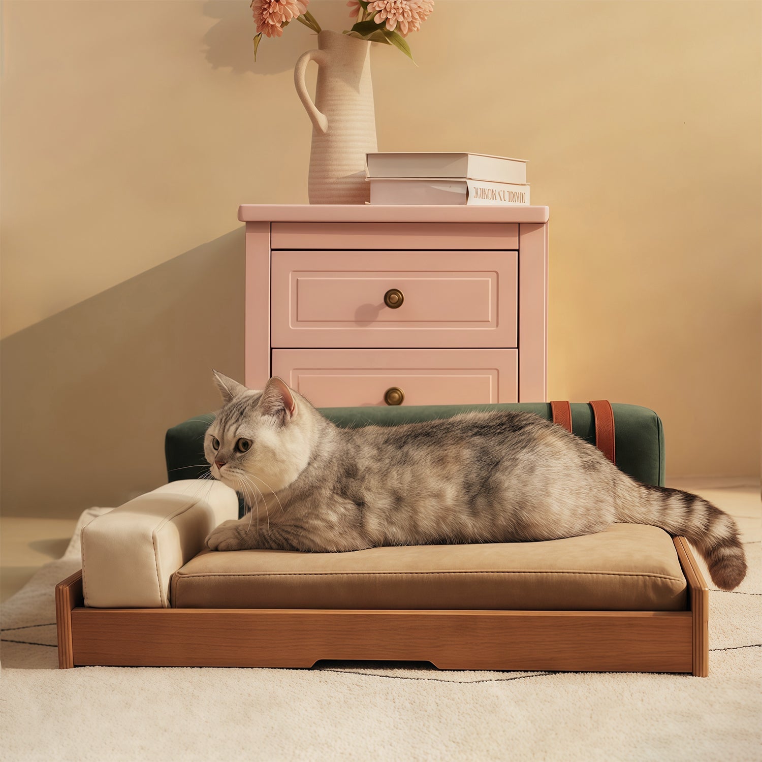 Oak Veneer Pet Bed — Modern