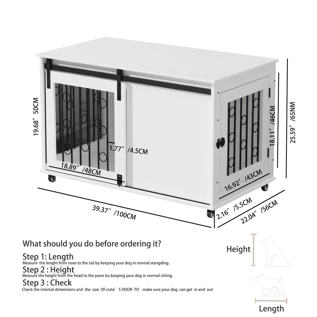 Dog Crate — Sliding Barn Door