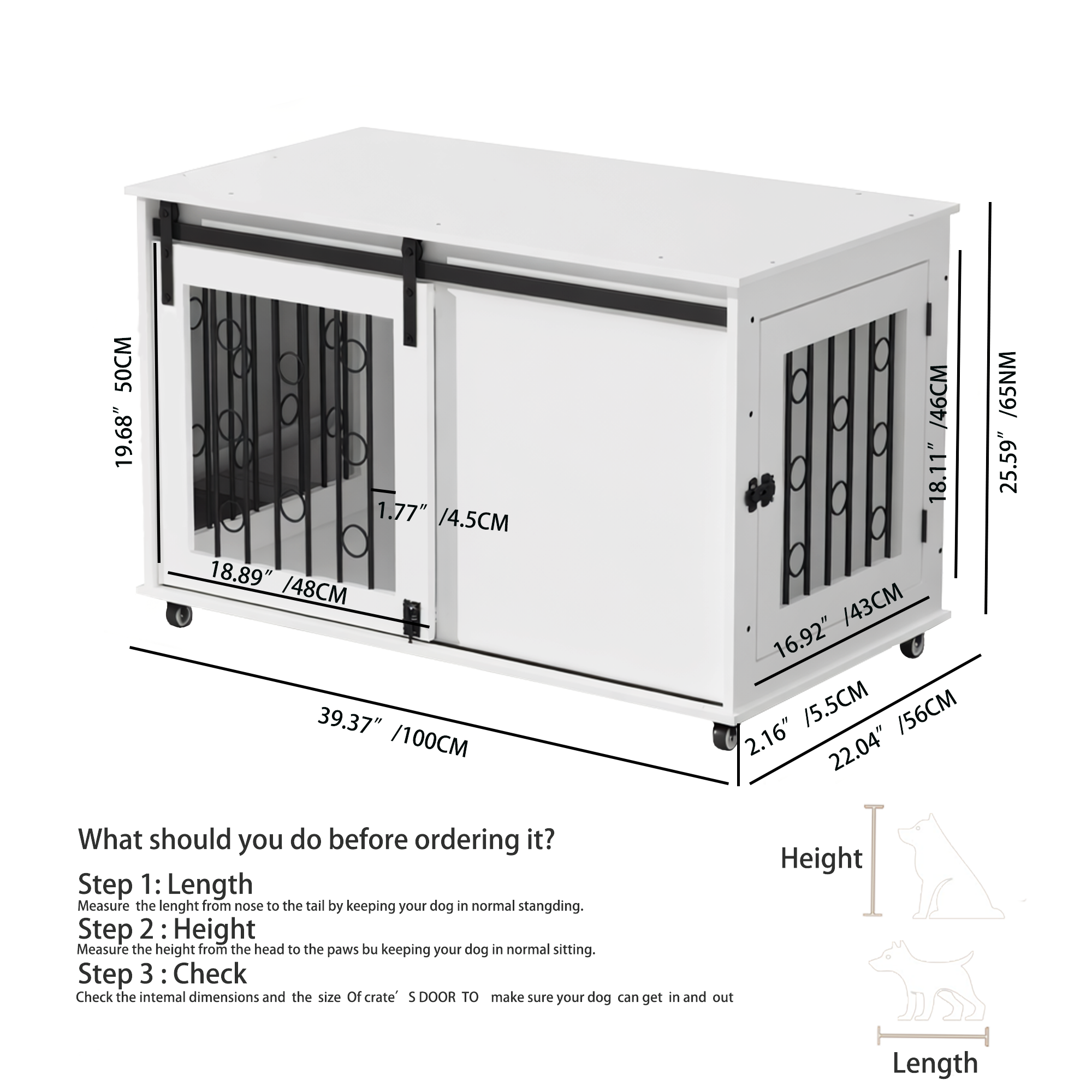Dog Crate — Sliding Barn Door