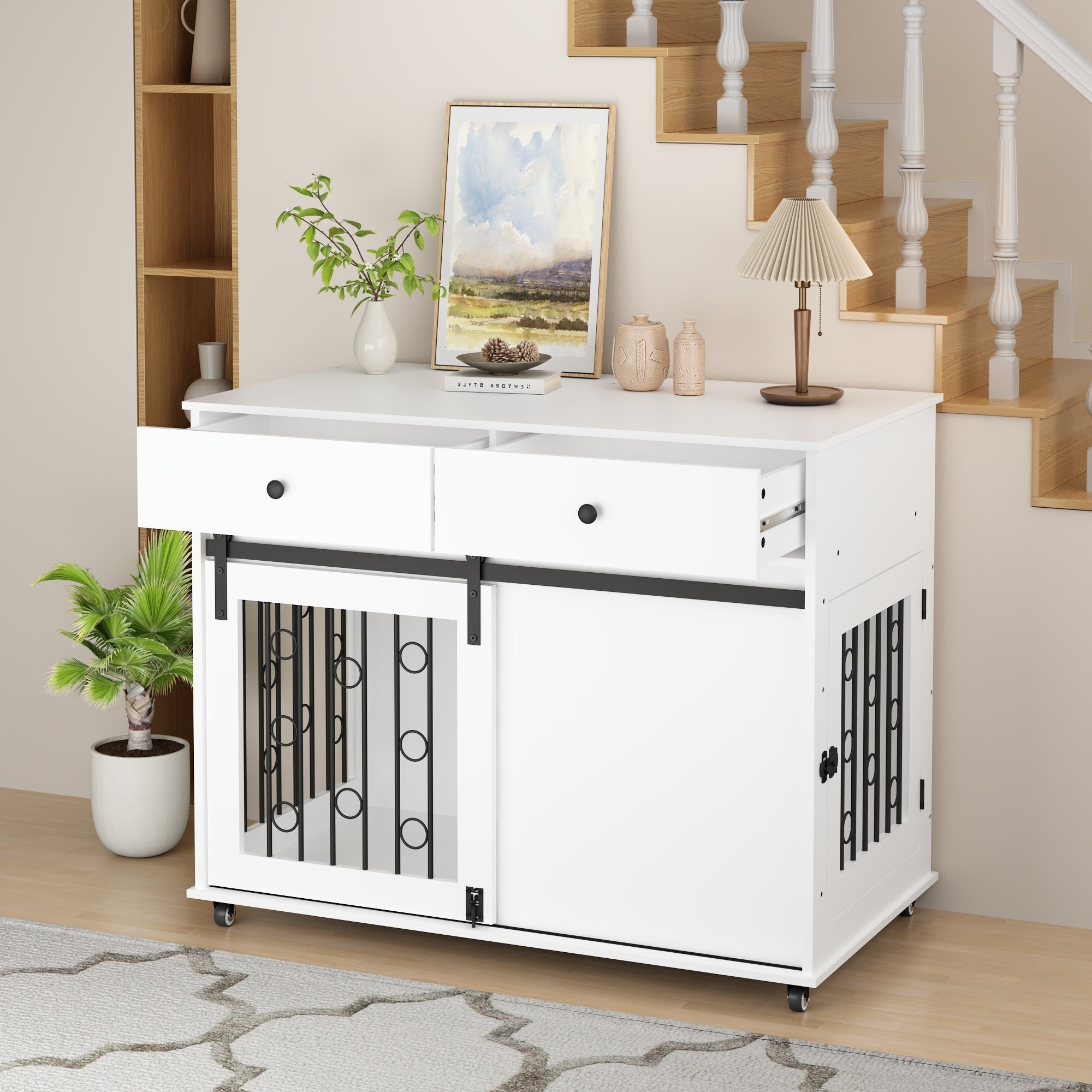 Dog Crate — Sliding Barn Door