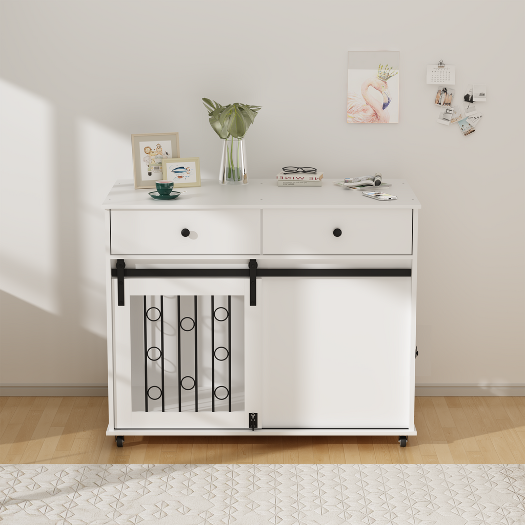 Dog Crate — Sliding Barn Door
