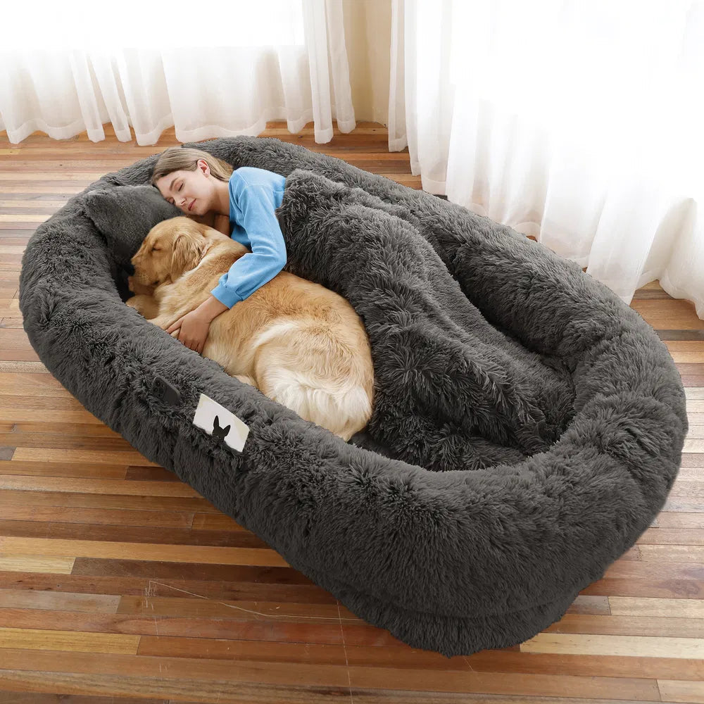 Oversized Human & Pet Bed — Faux Fur