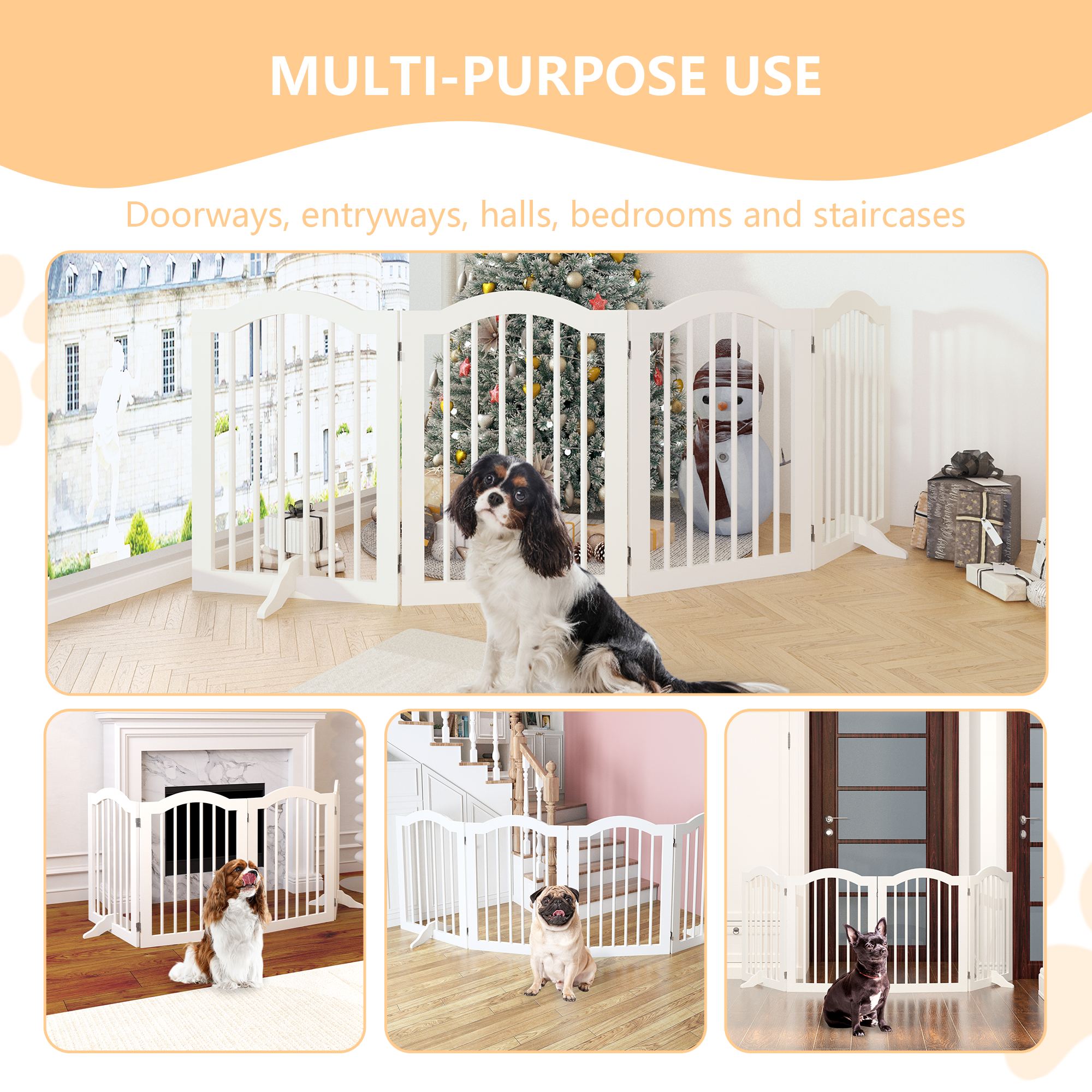 Freestanding Pet Gate — Foldable Wood