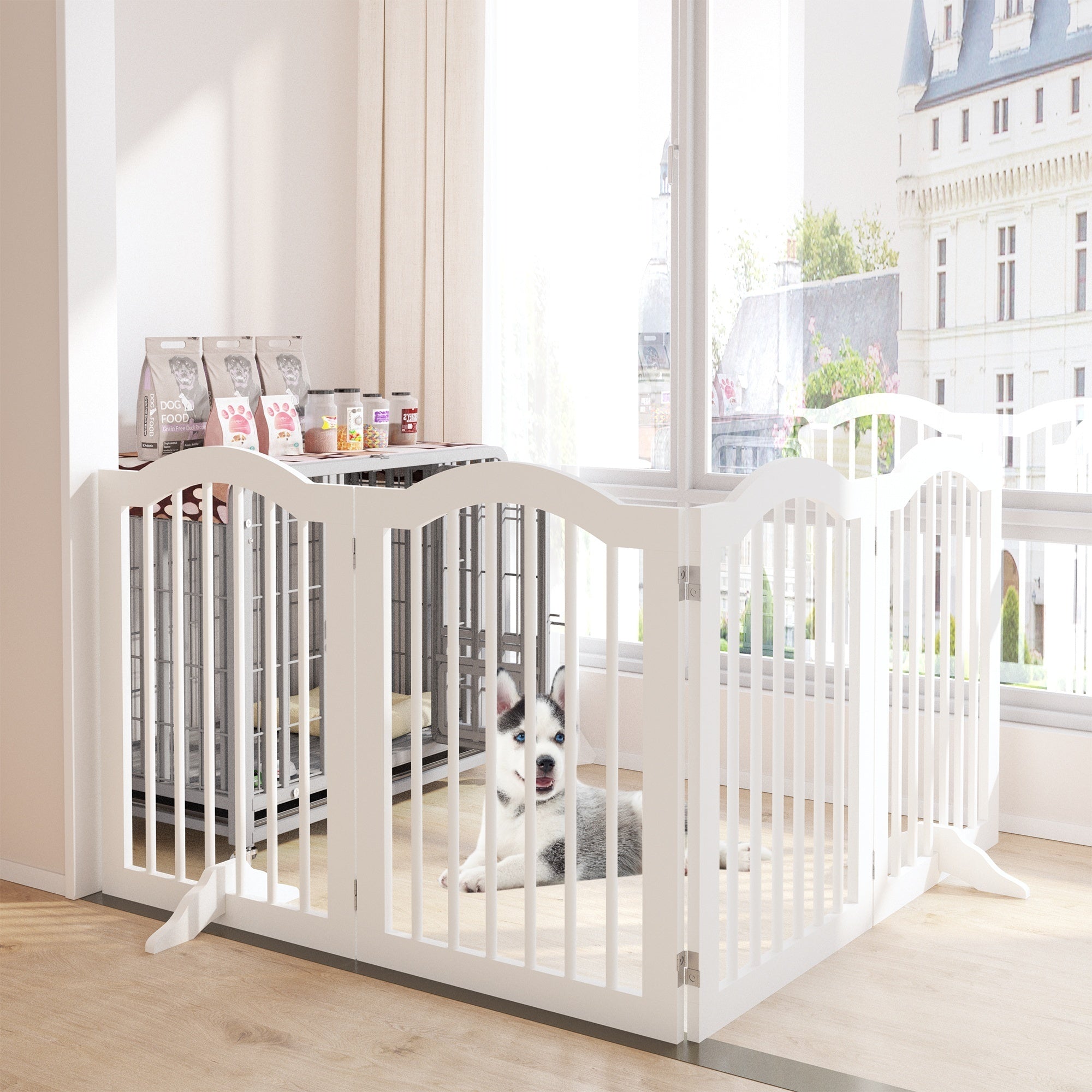 Freestanding Pet Gate — Foldable Wood