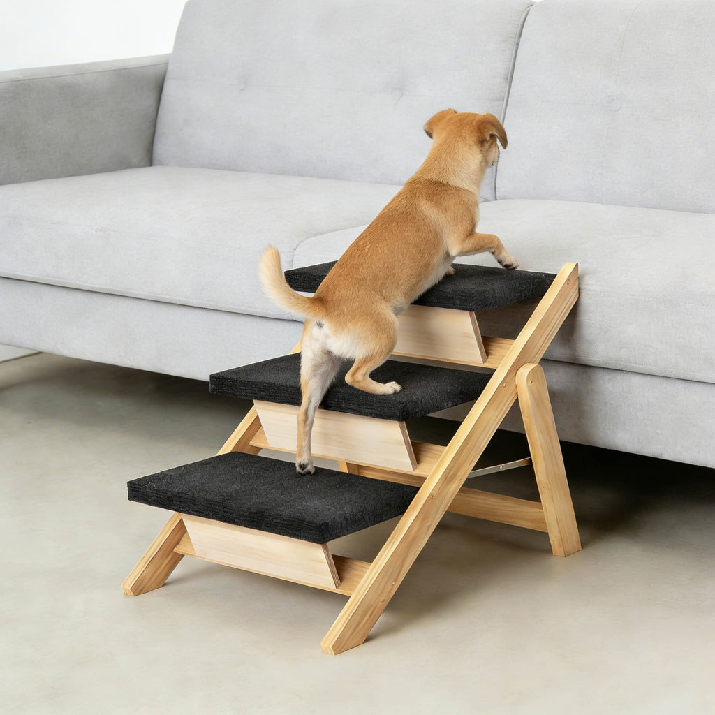 Foldable Wood Pet Stairs & Ramp — Small