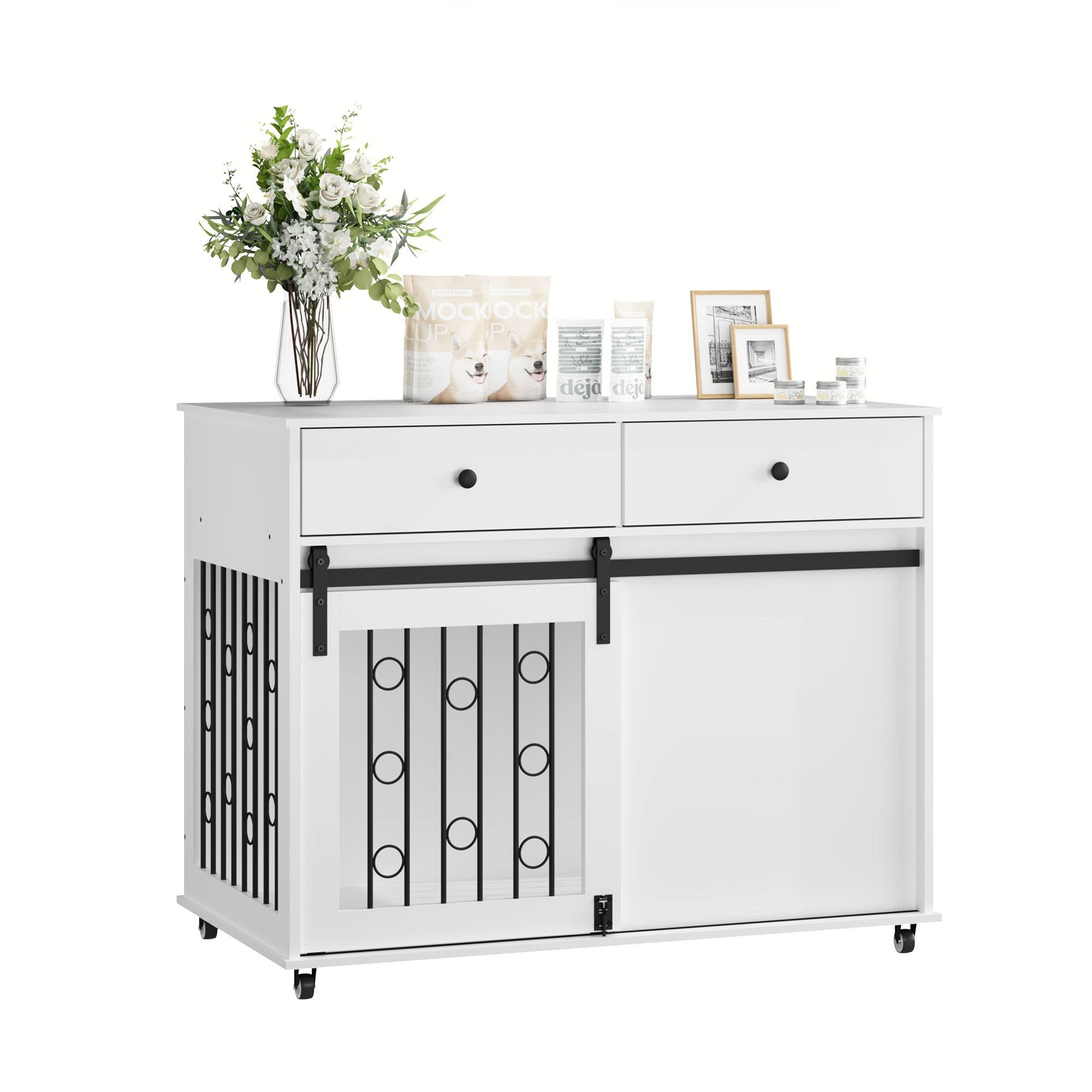 Dog Crate — Sliding Barn Door