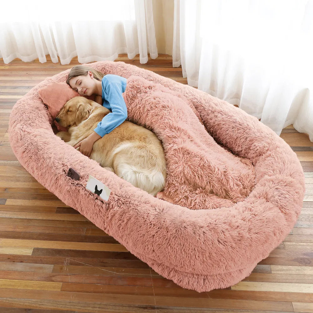 Oversized Human & Pet Bed — Faux Fur
