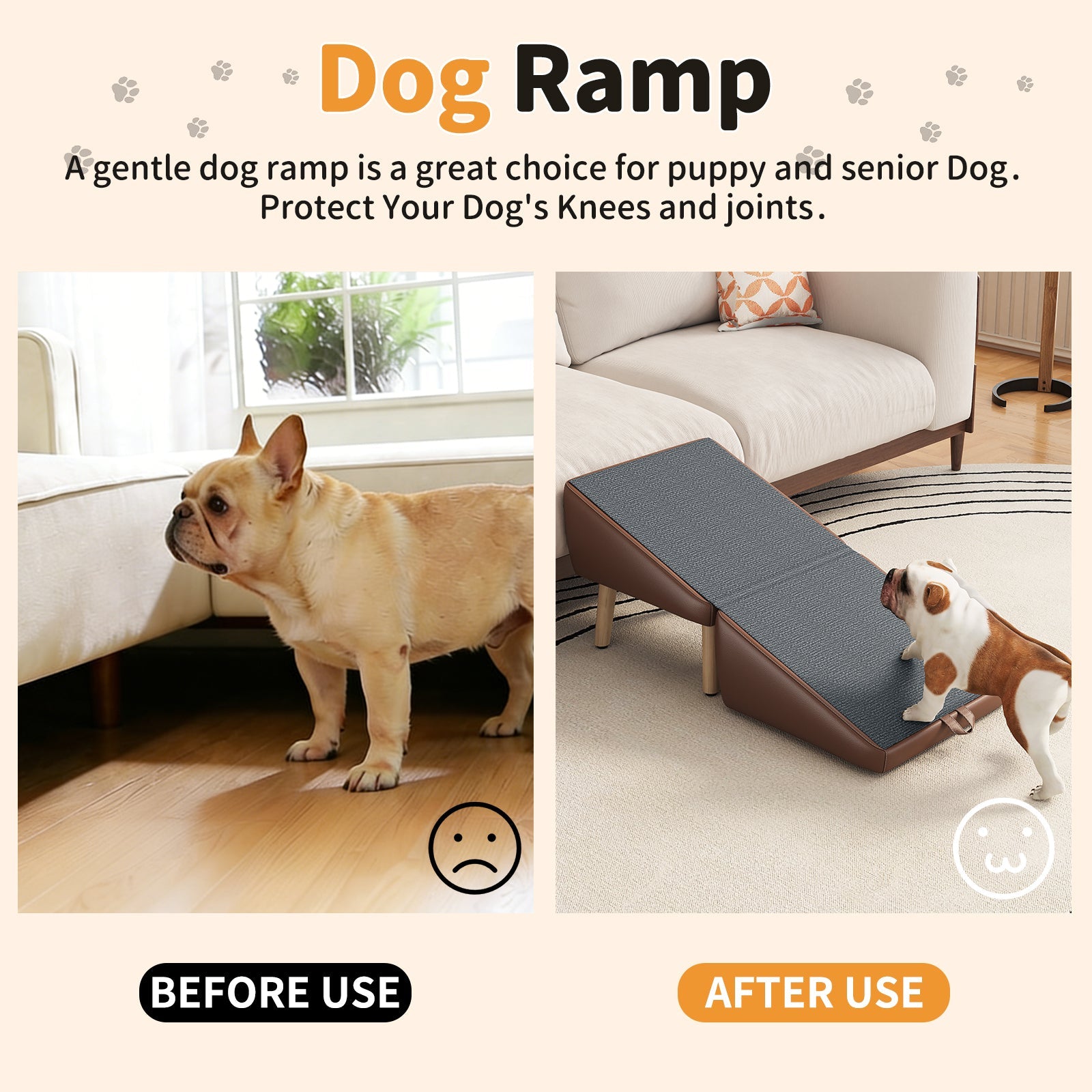 Foldable Wood Pet Stairs & Ramp — Large