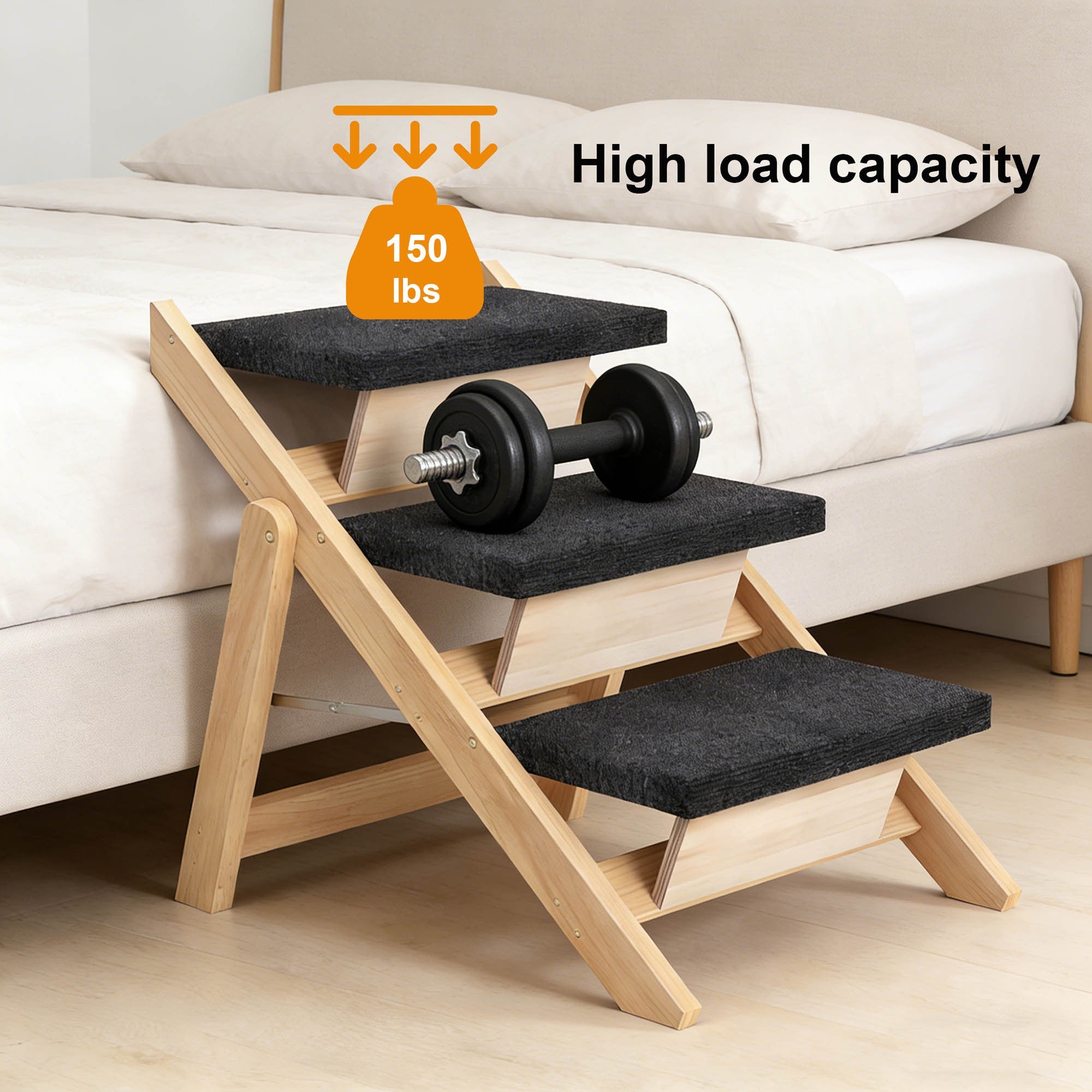 Foldable Wood Pet Stairs & Ramp — Small