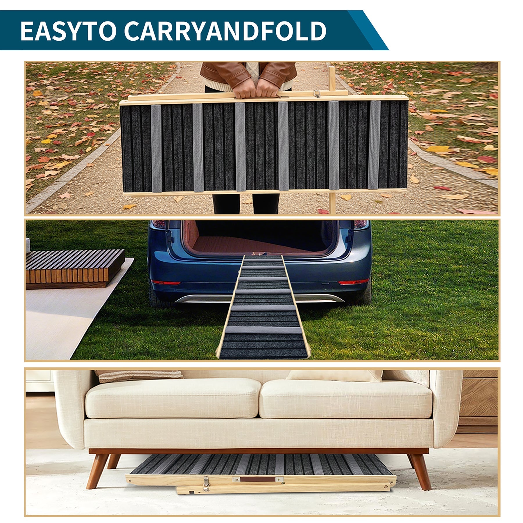 Adjustable Dog Ramp — Solid Wood
