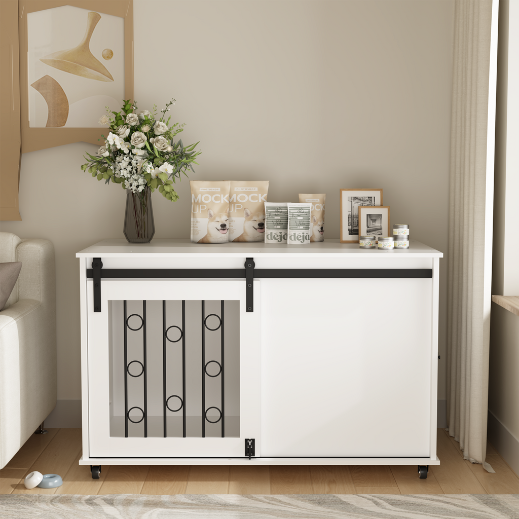 Dog Crate — Sliding Barn Door