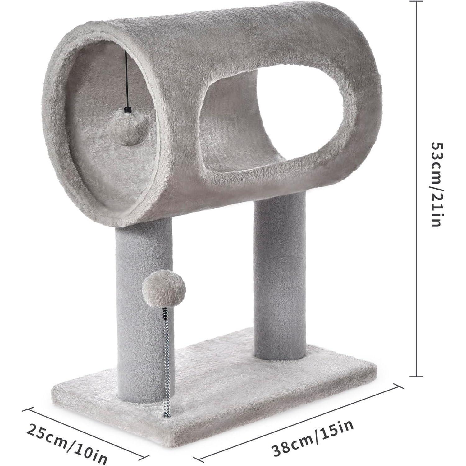 Gray Cat Tree — Tunnel & Perch
