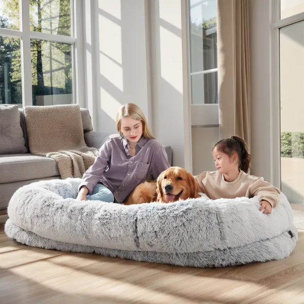 Oversized Human & Pet Bed — Faux Fur