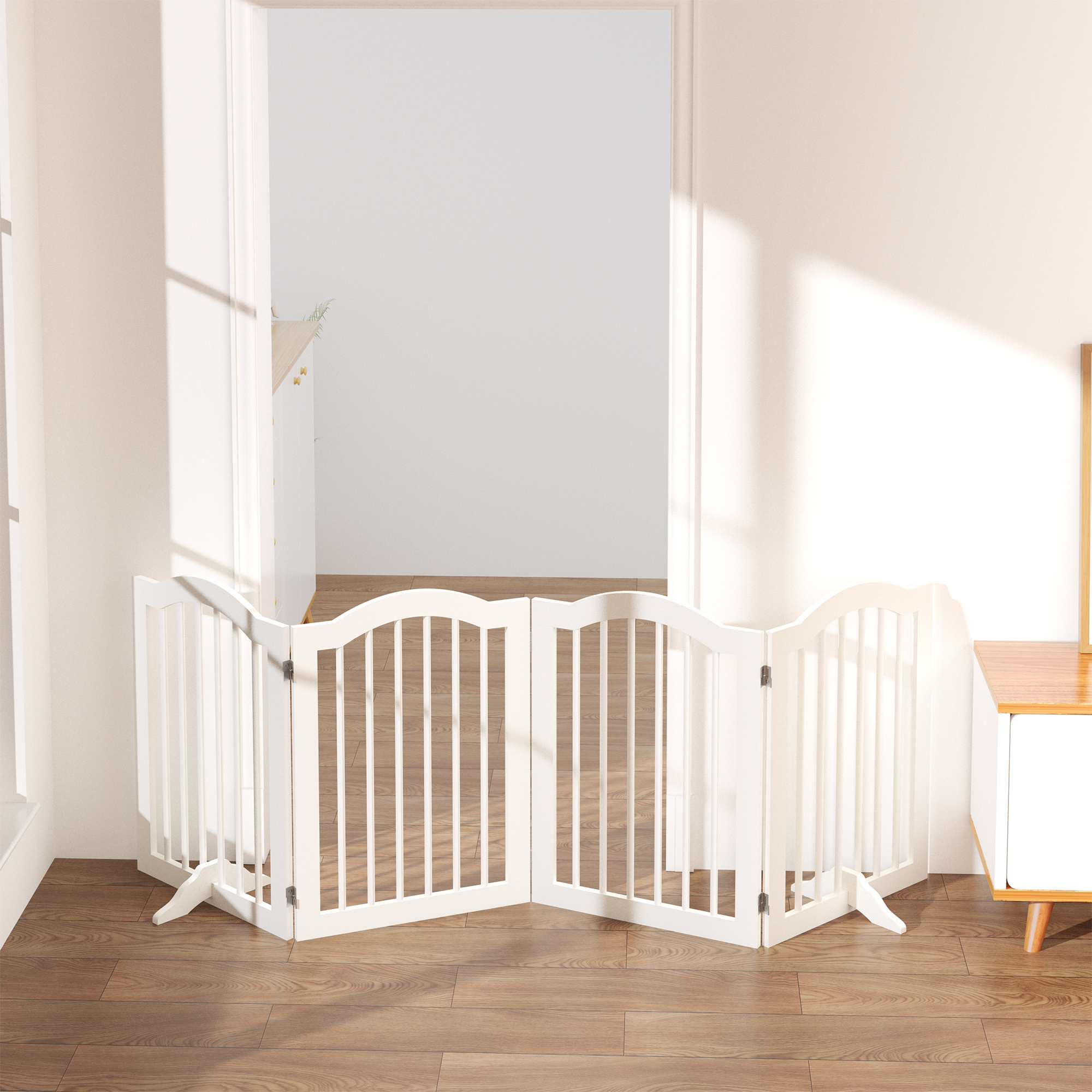 Freestanding Pet Gate — Foldable Wood