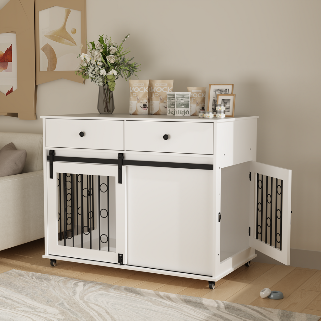 Dog Crate — Sliding Barn Door