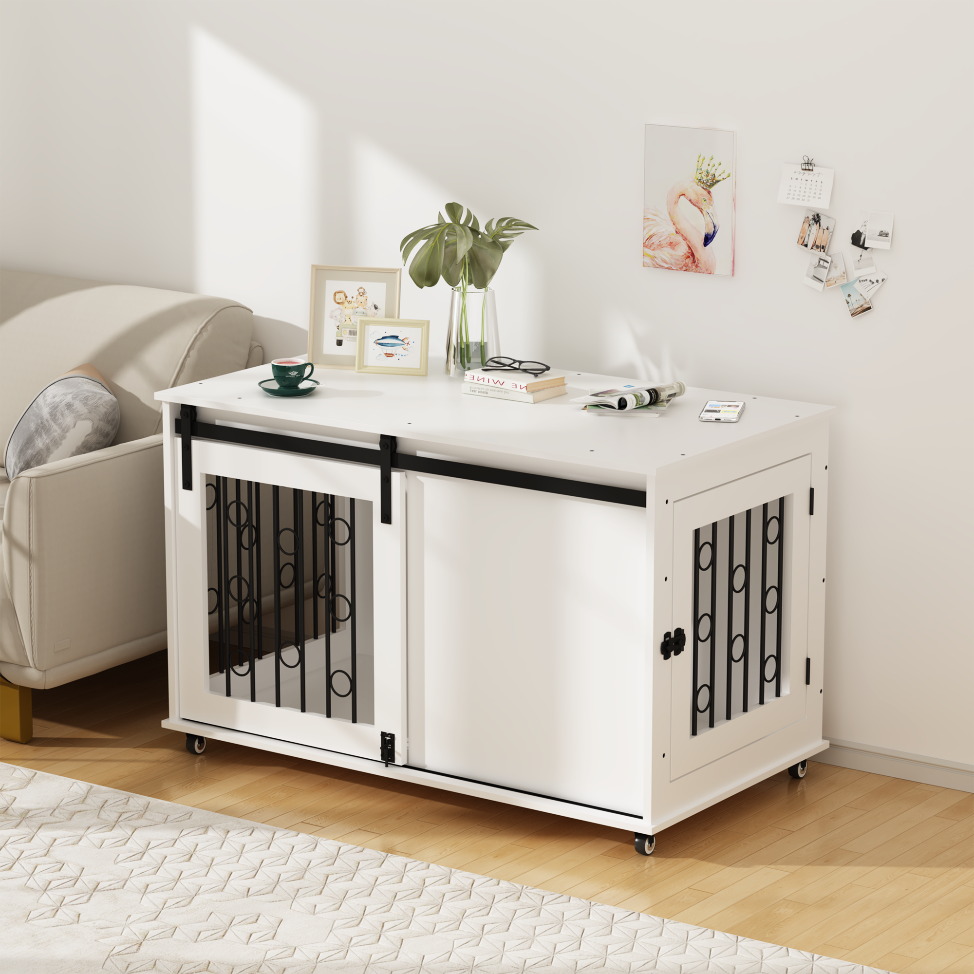 Dog Crate — Sliding Barn Door
