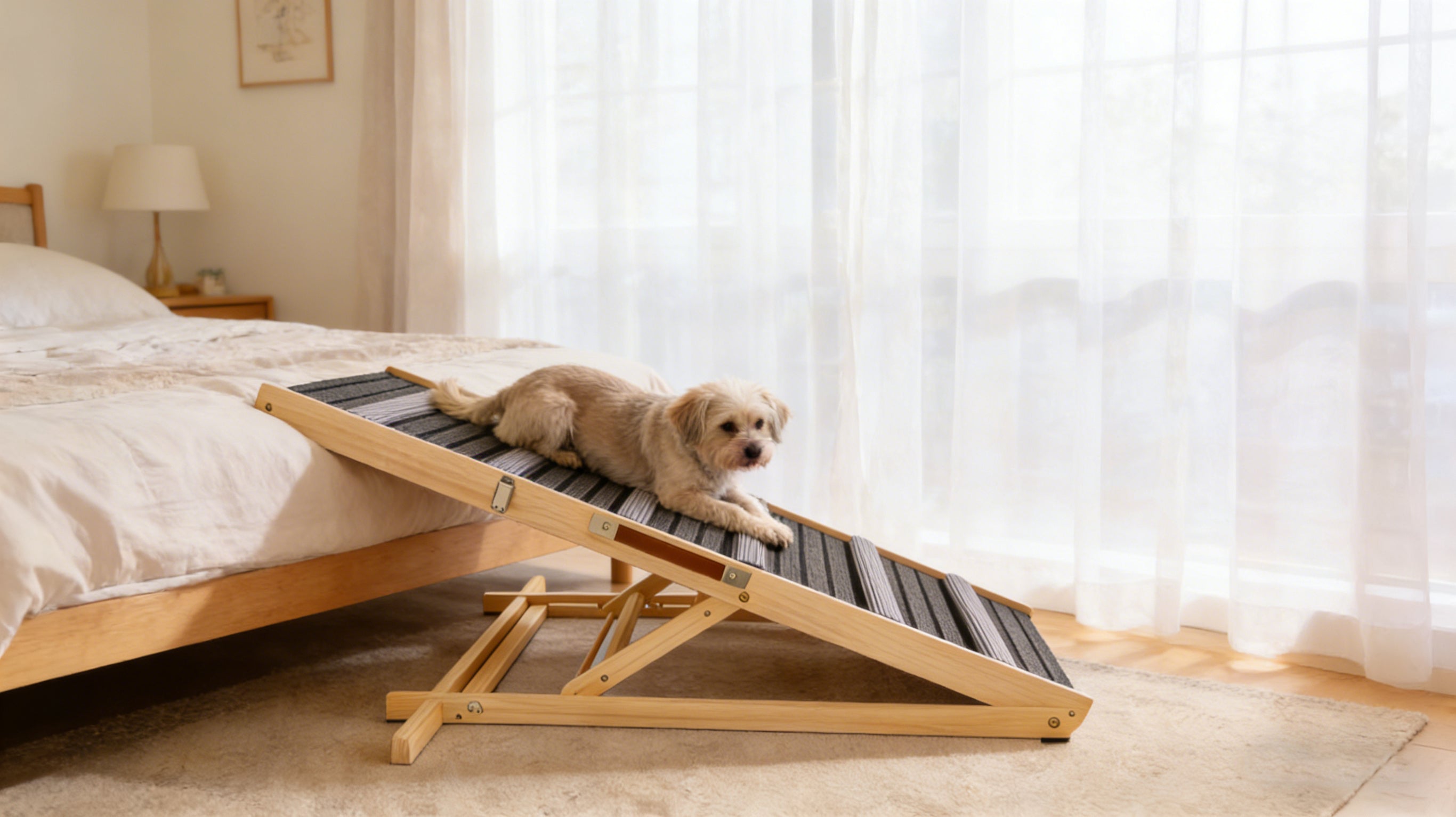 Adjustable Dog Ramp — Solid Wood