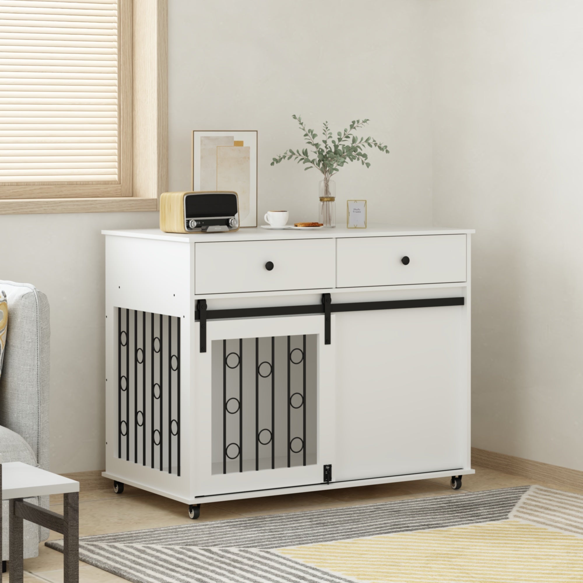 Dog Crate — Sliding Barn Door