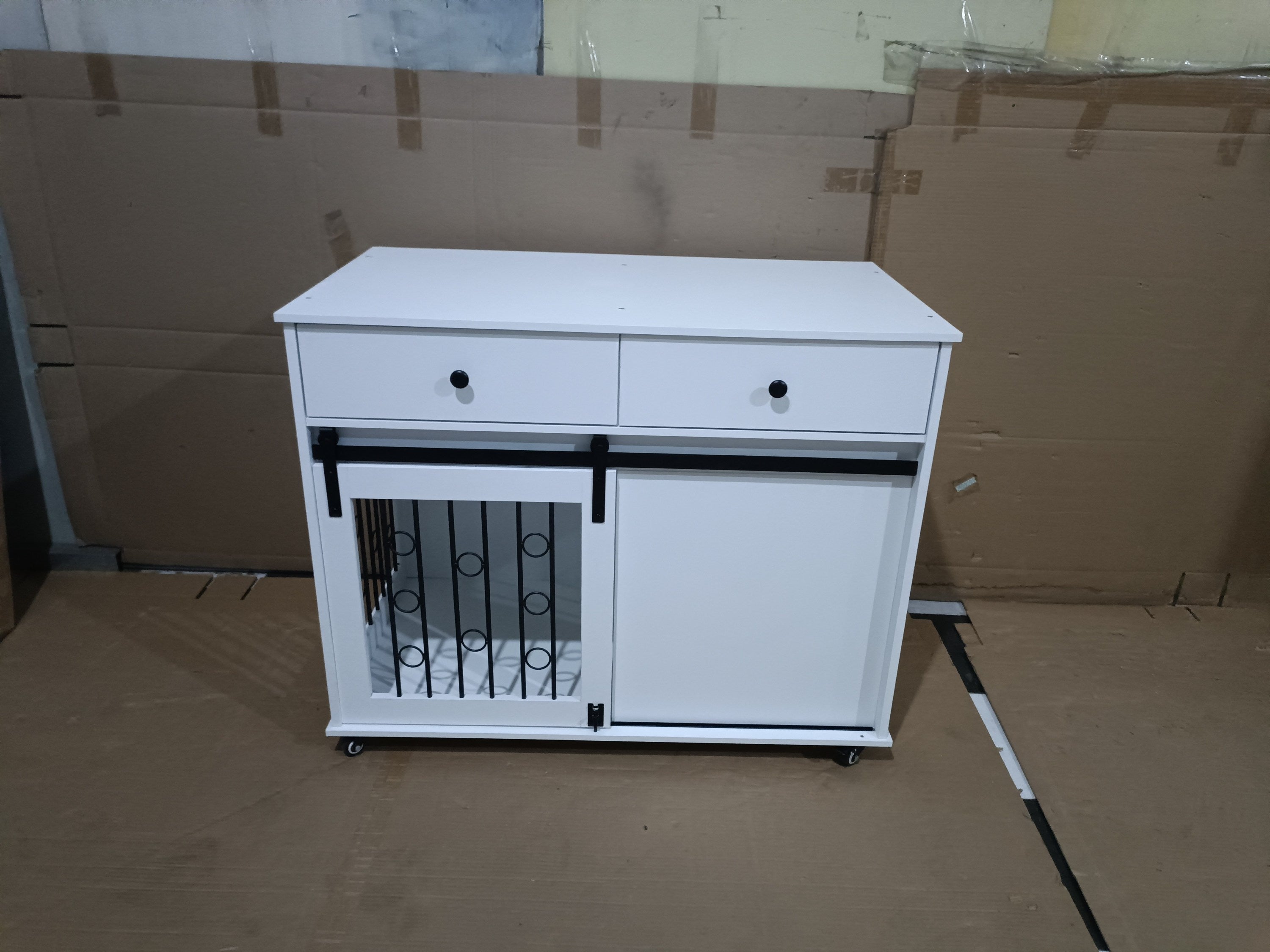 Dog Crate — Sliding Barn Door