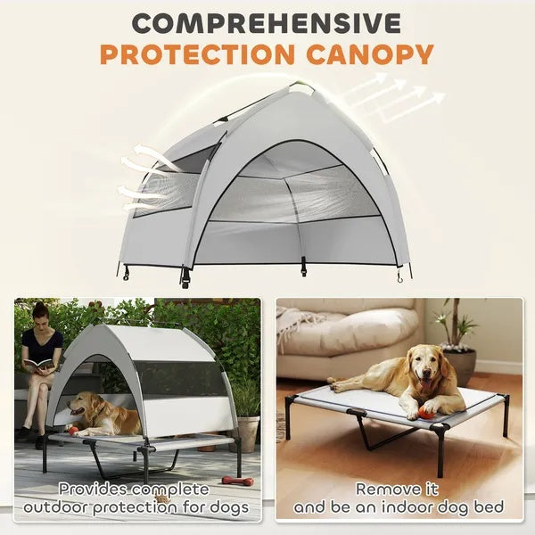 Elevated Dog Bed — Portable Canopy