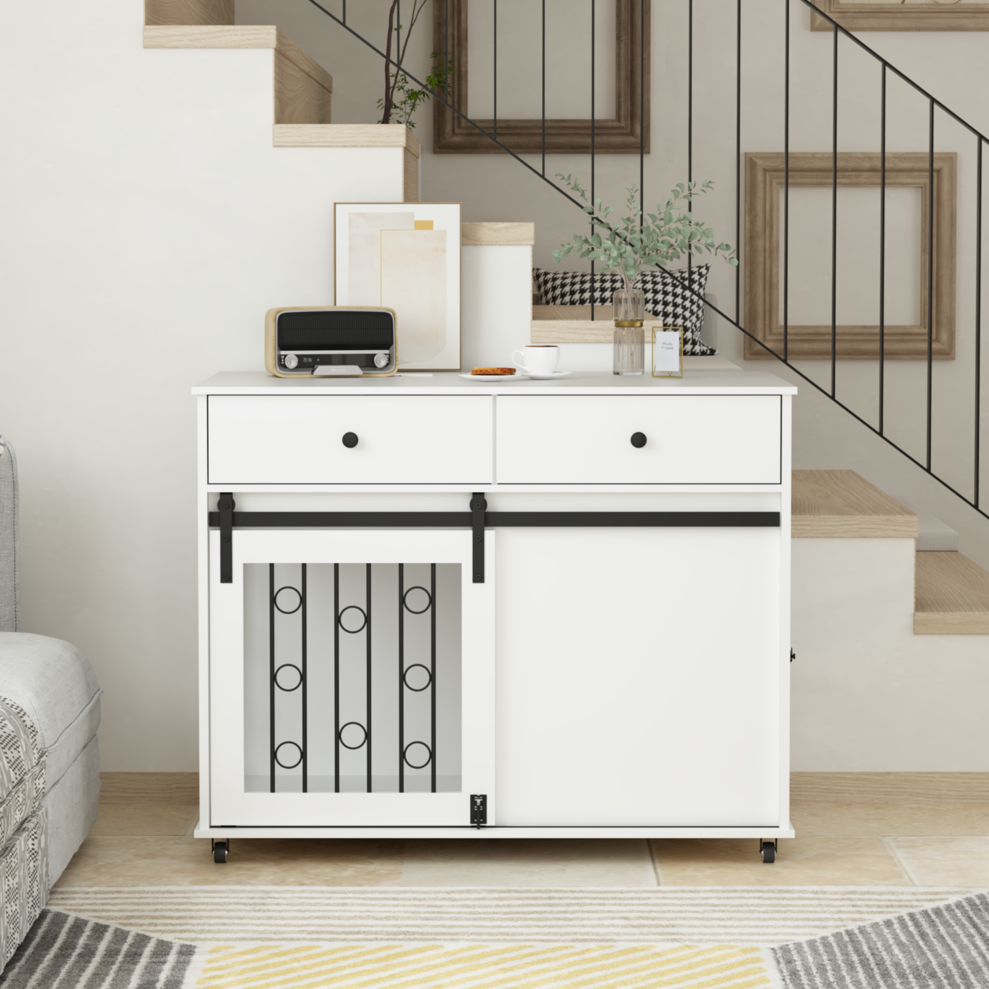 Dog Crate — Sliding Barn Door
