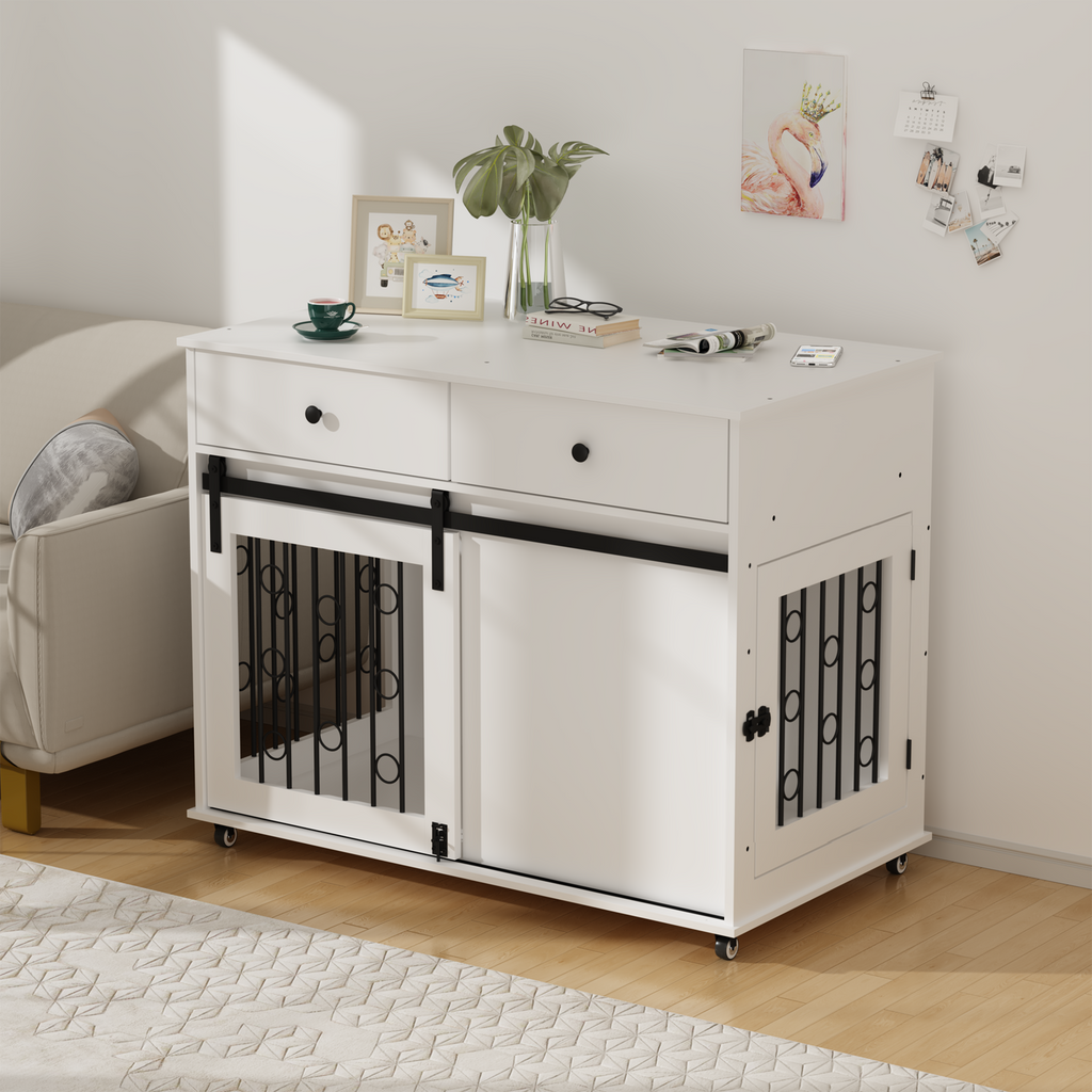 Dog Crate — Sliding Barn Door