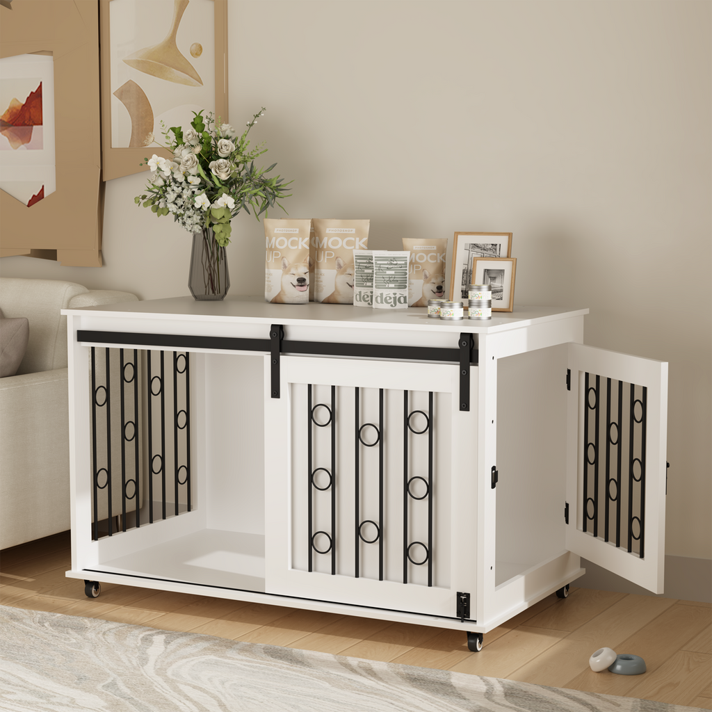 Dog Crate — Sliding Barn Door