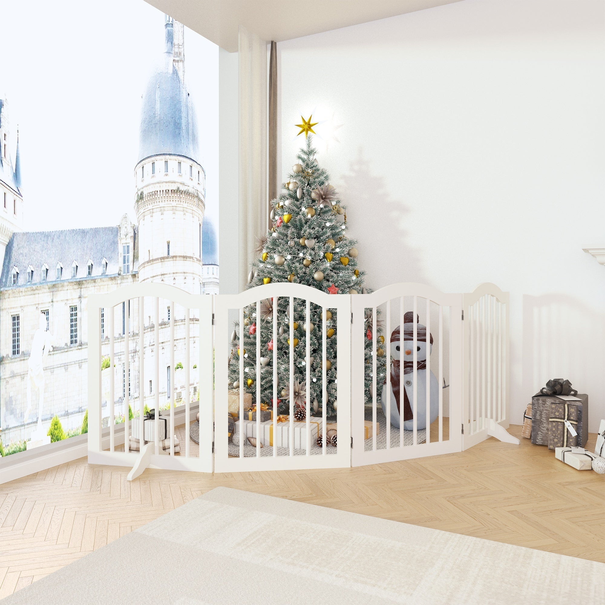 Freestanding Pet Gate — Foldable Wood