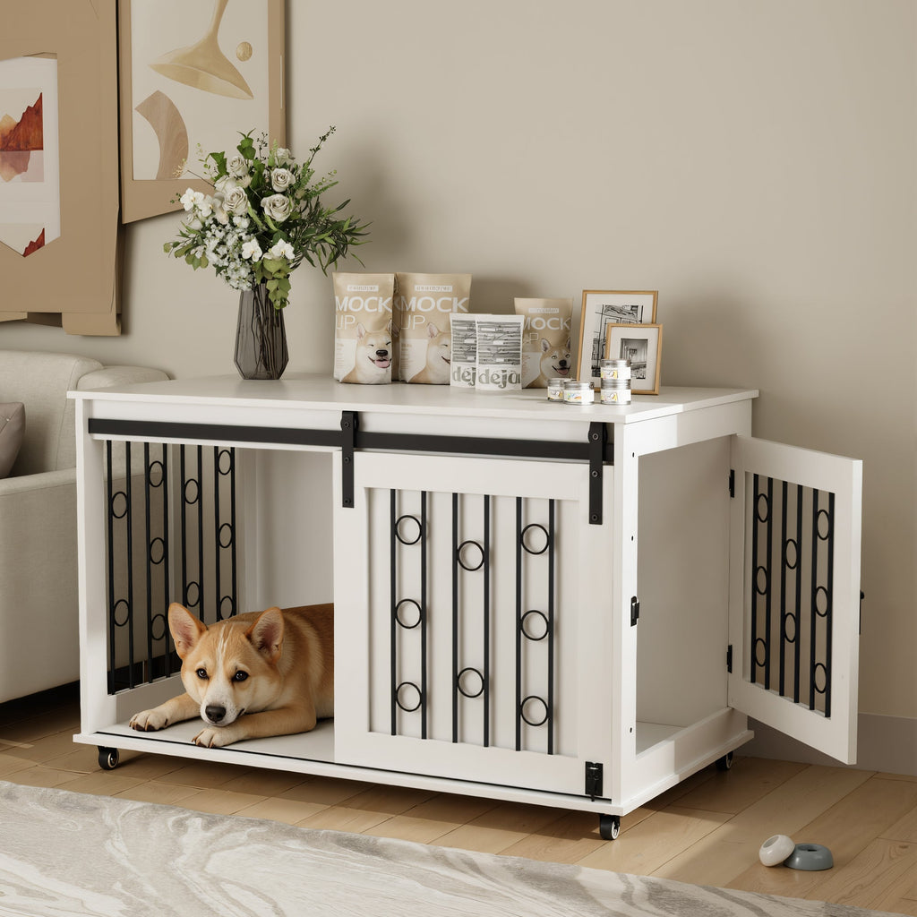 Dog Crate — Sliding Barn Door