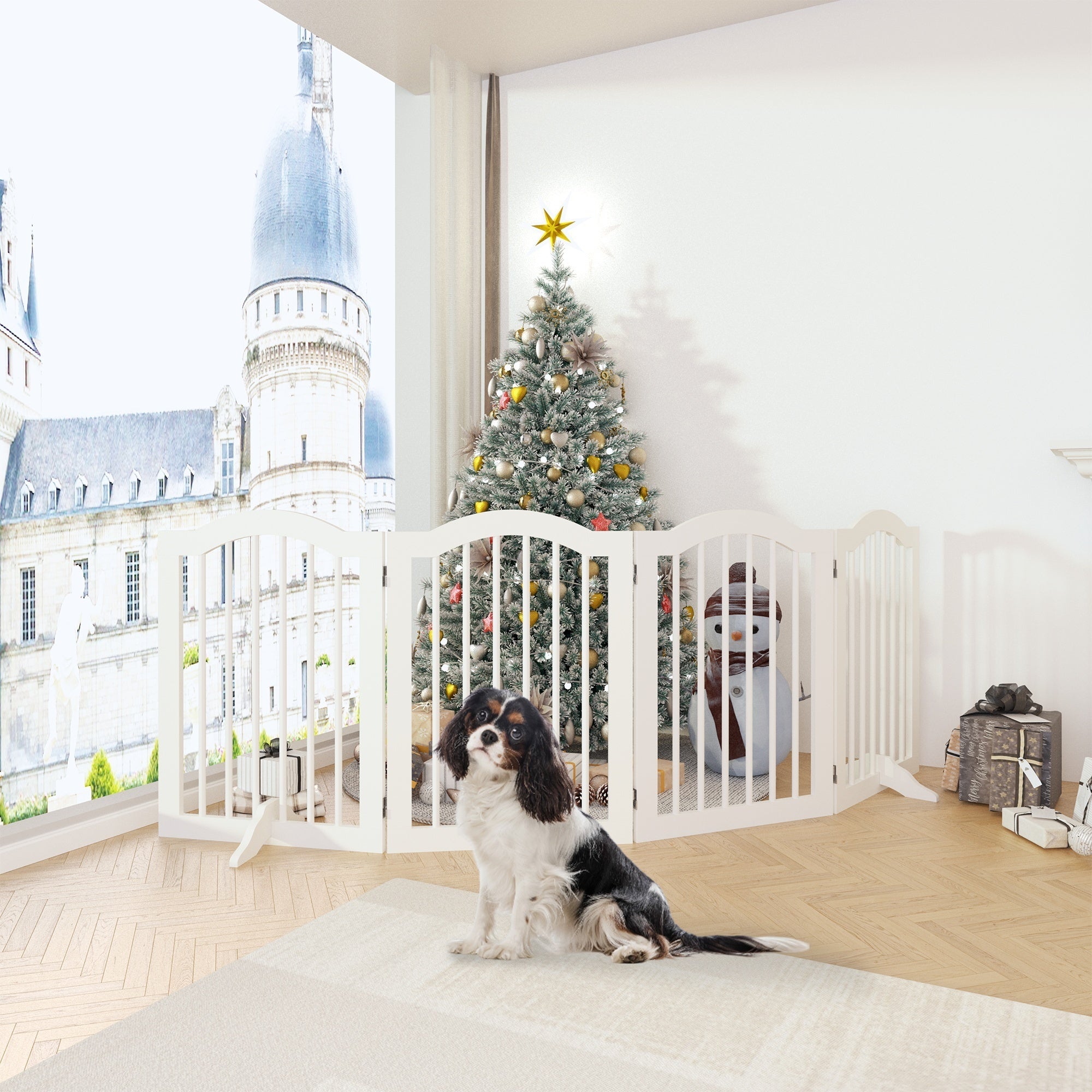 Freestanding Pet Gate — Foldable Wood
