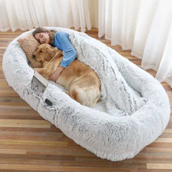 Oversized Human & Pet Bed — Faux Fur