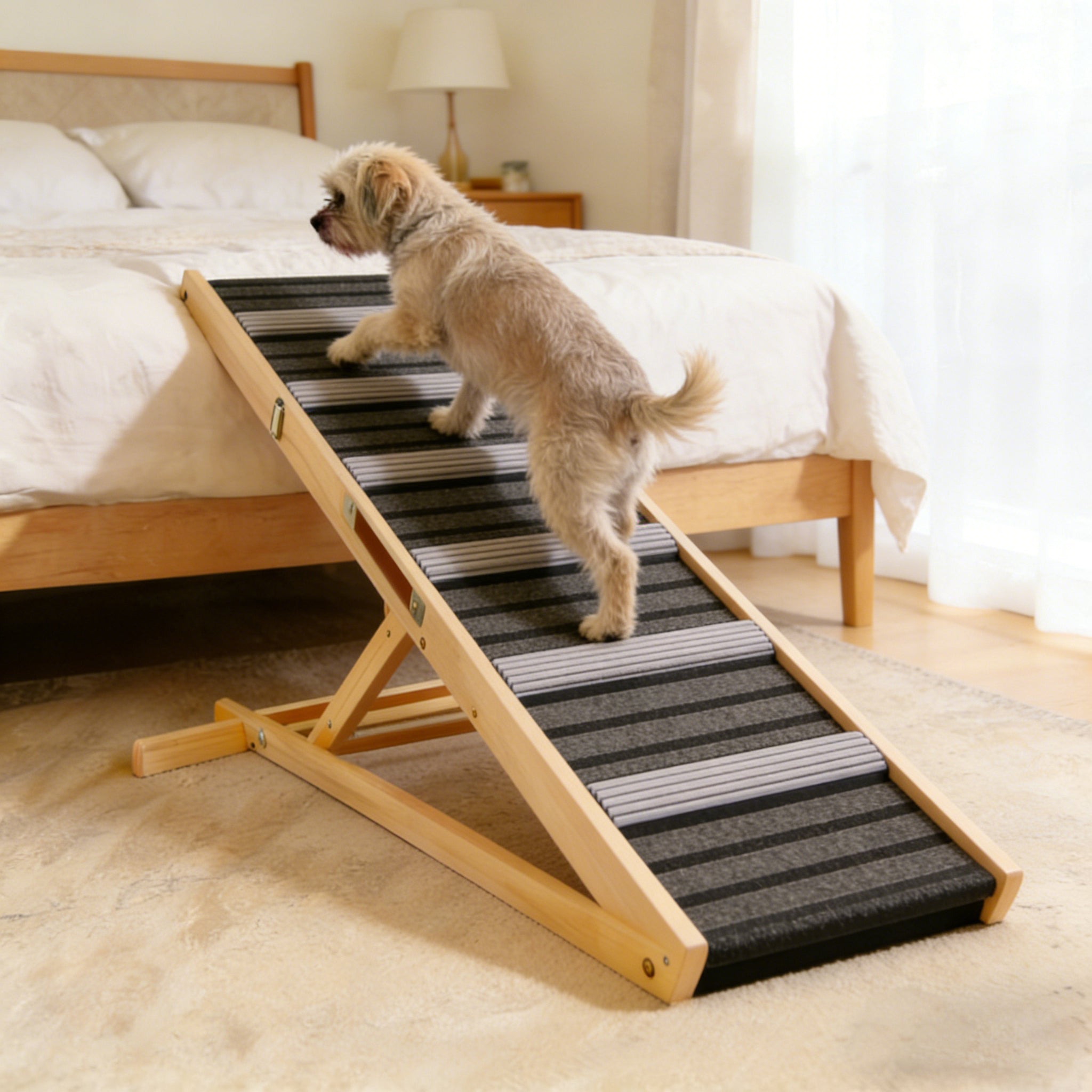 Adjustable Dog Ramp — Solid Wood