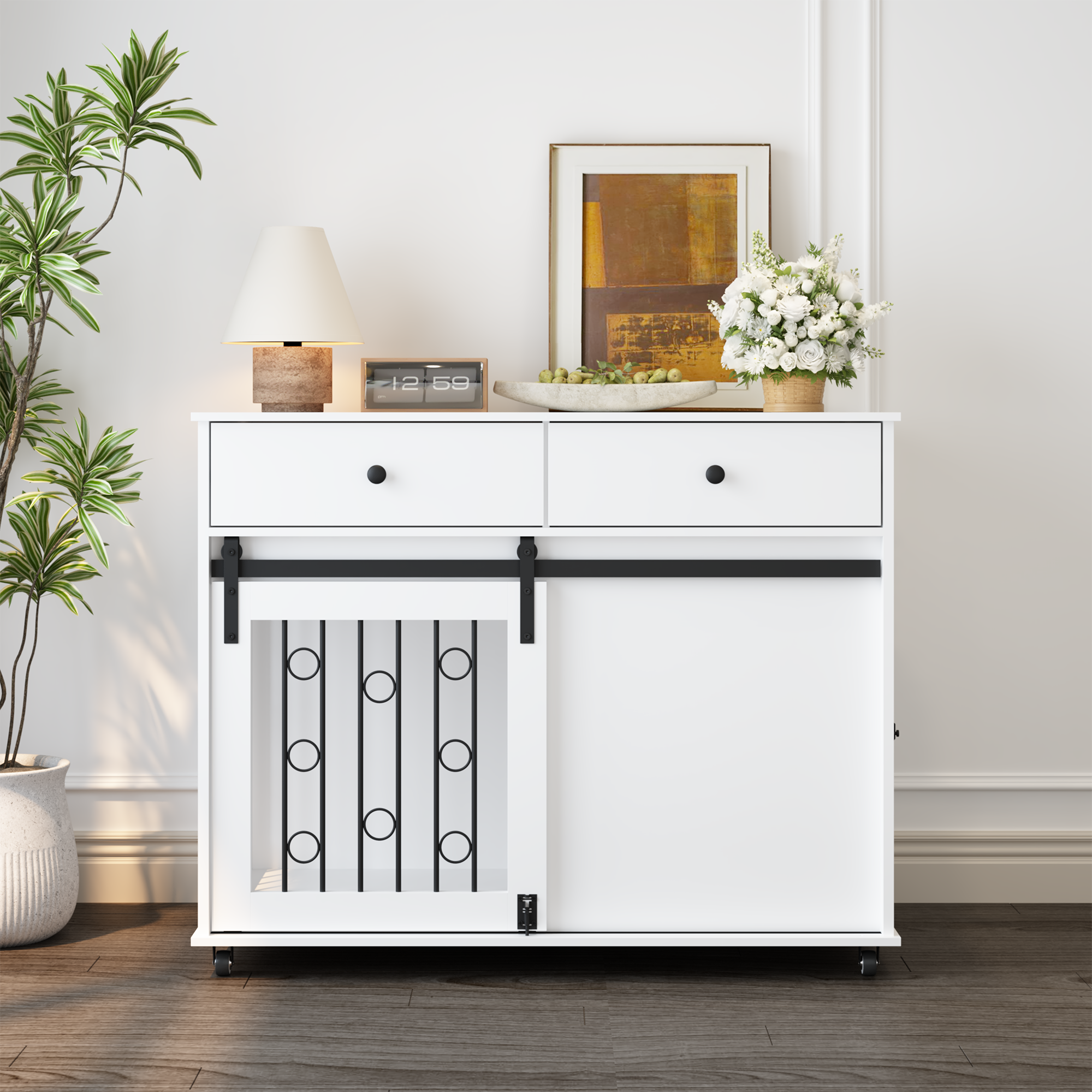 Dog Crate — Sliding Barn Door
