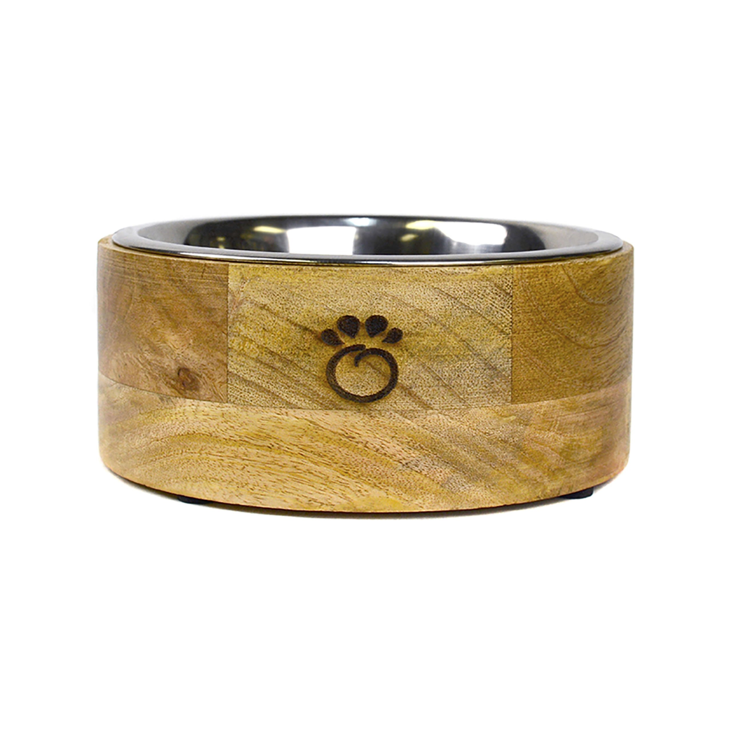 Mango Wood Pet Bowl — Single