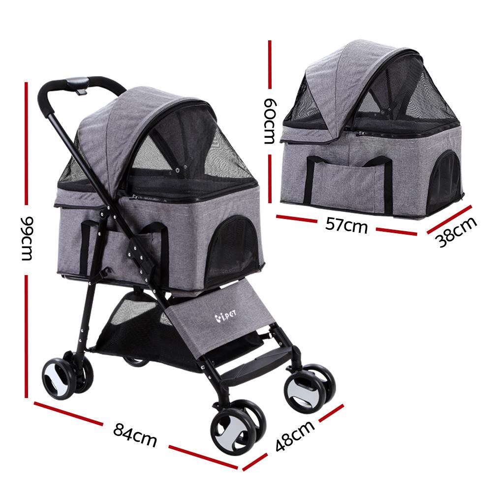 3-in-1 Pet Stroller — Grey