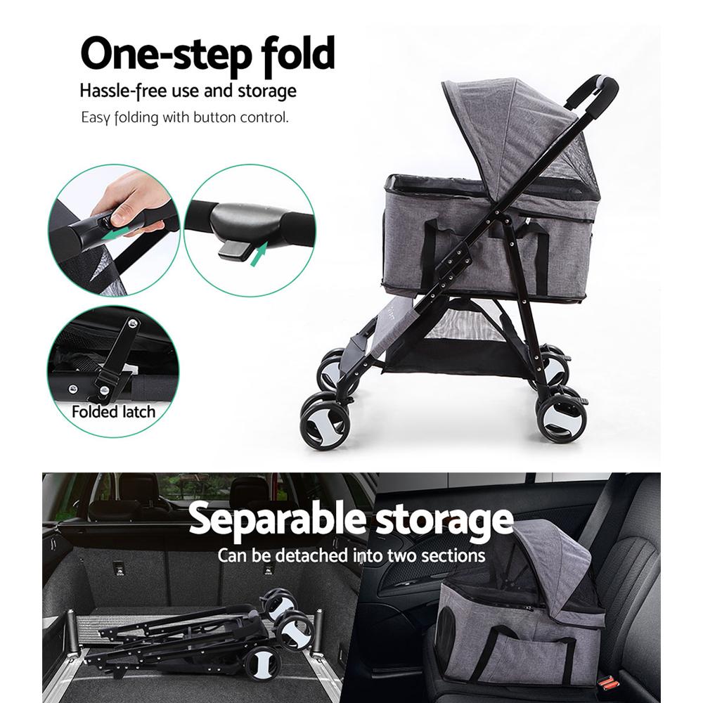 3-in-1 Pet Stroller — Grey