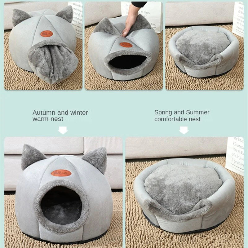 2-in-1 Pet Cave Bed