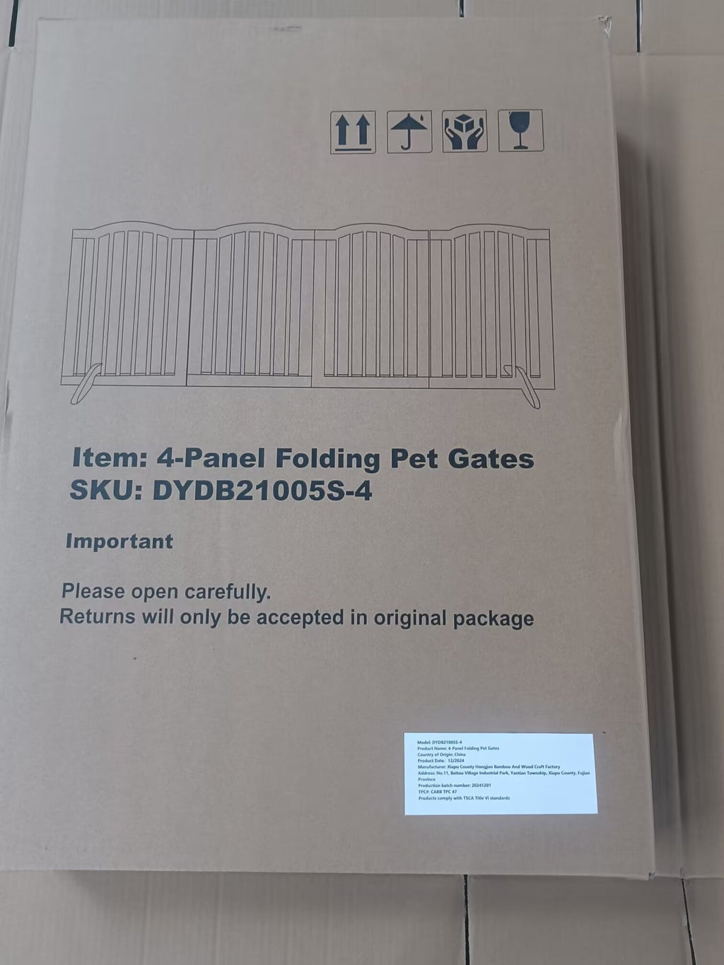 Freestanding Pet Gate — Foldable Wood