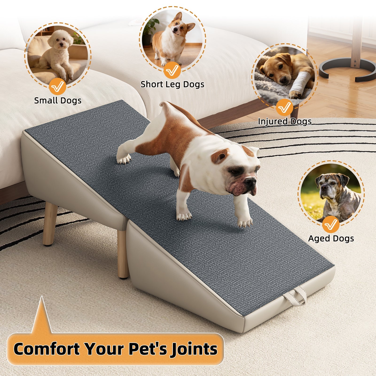 Foldable Wood Pet Stairs & Ramp — Large
