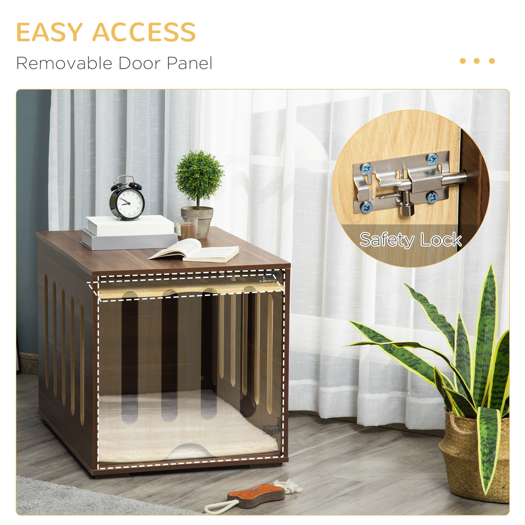 Dog Crate End Table — Removable Panel