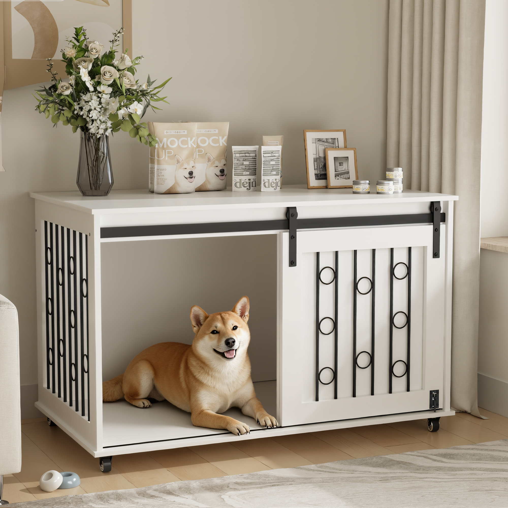 Dog Crate — Sliding Barn Door