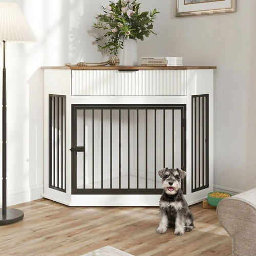 Corner Dog Crate — Fluted Drawer