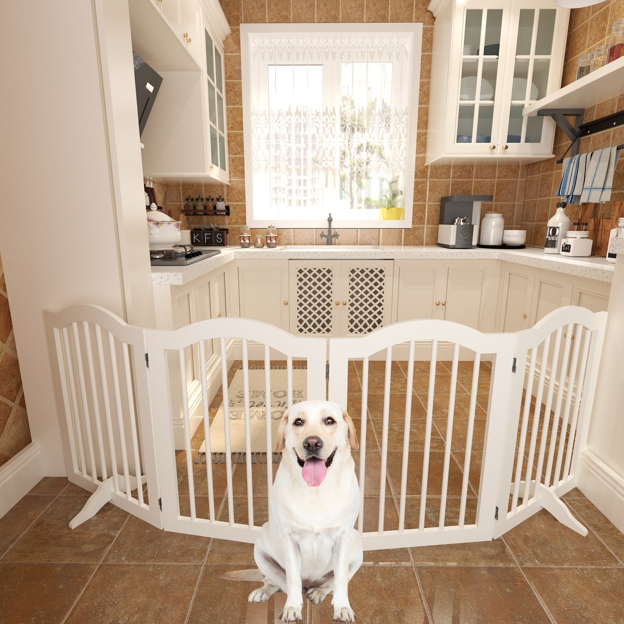 Freestanding Pet Gate — Foldable Wood