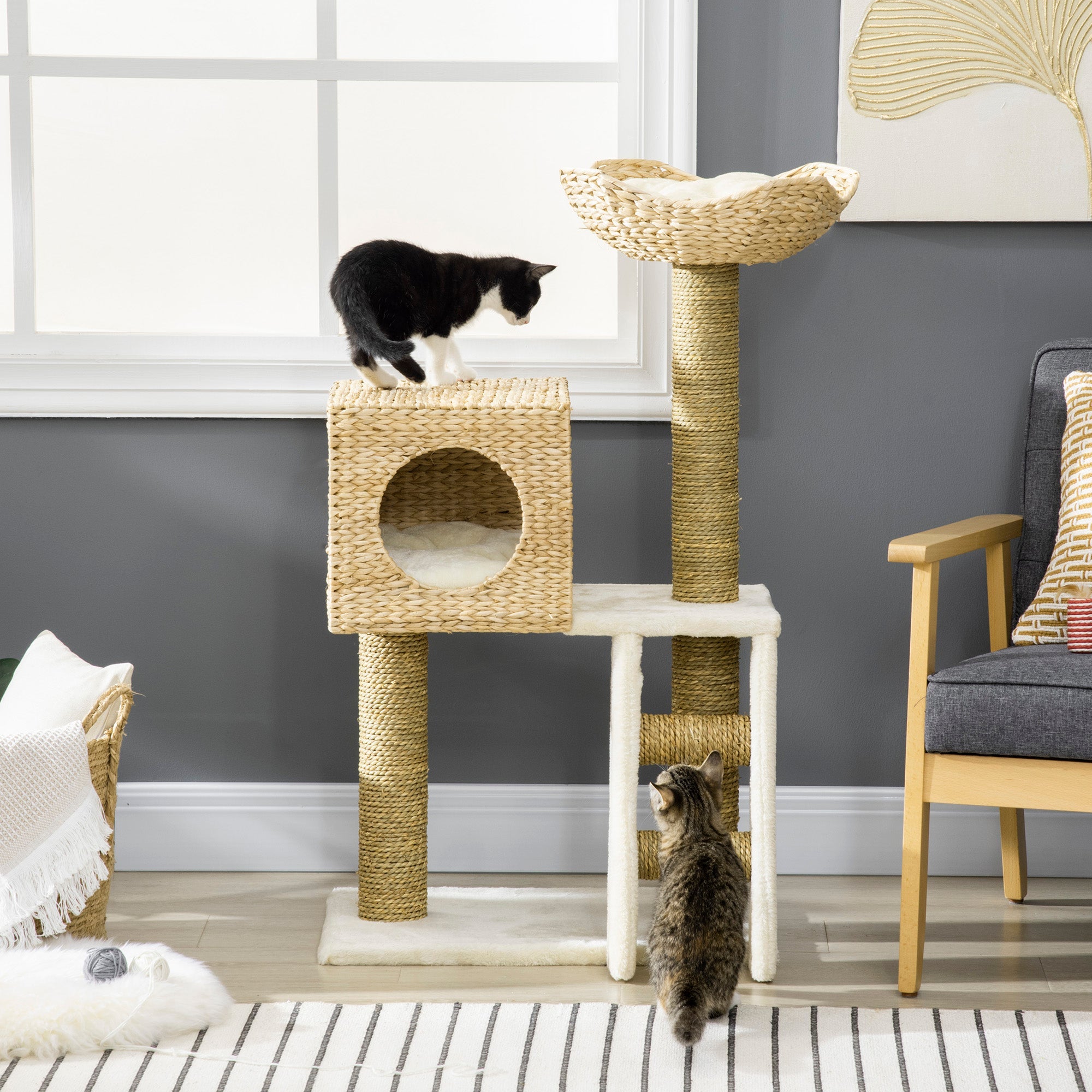 Rattan Cat Tower — Natural Weave