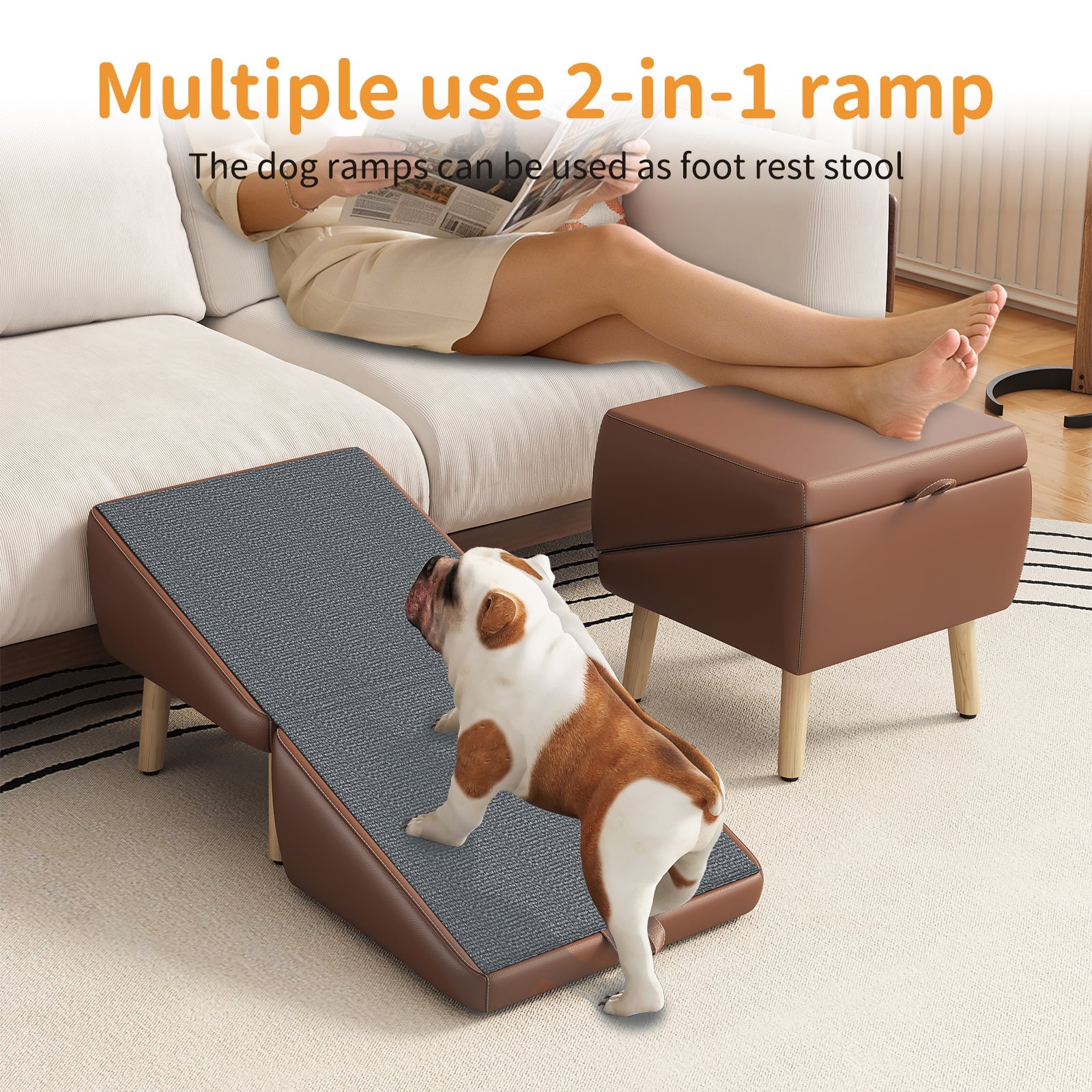 Foldable Wood Pet Stairs & Ramp — Large