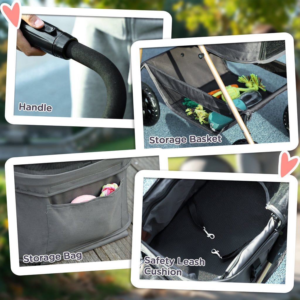 3-in-1 Foldable Pet Stroller — Small Dogs