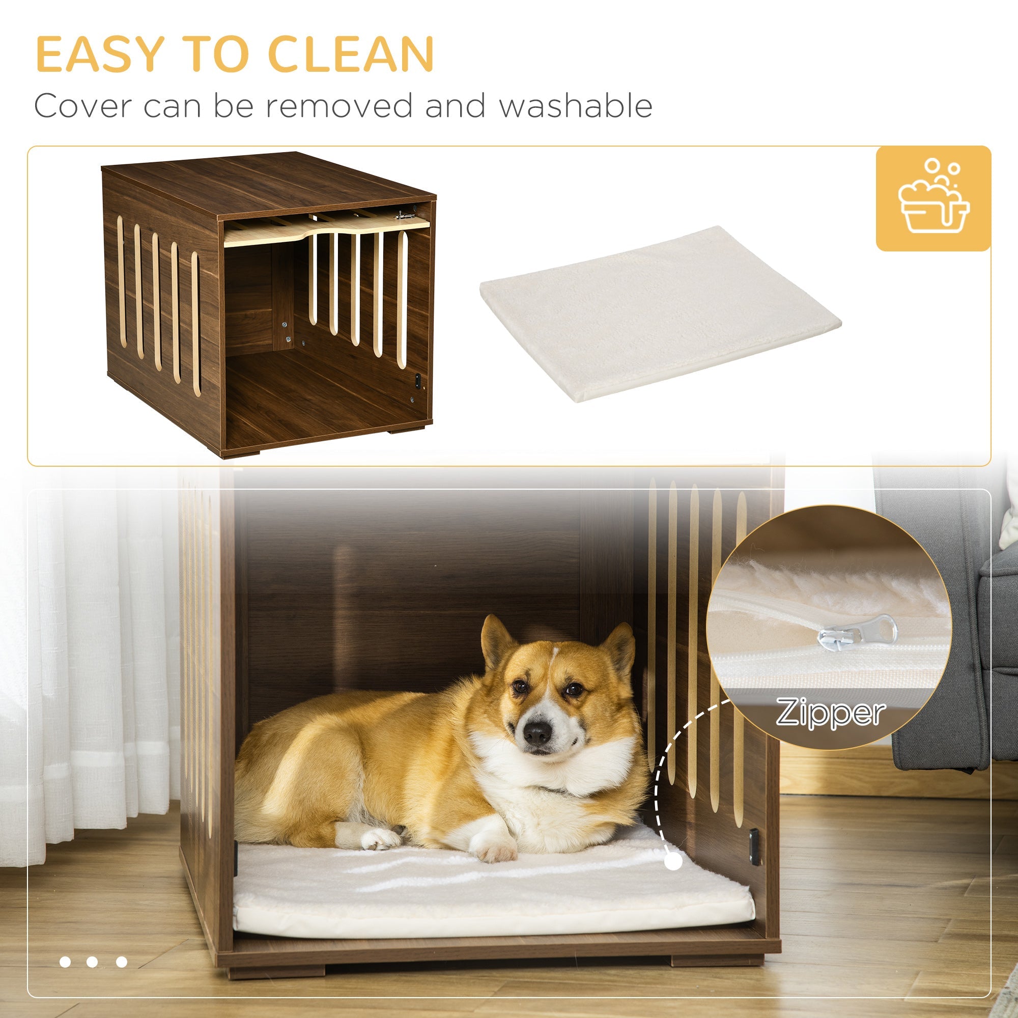 Dog Crate End Table — Removable Panel